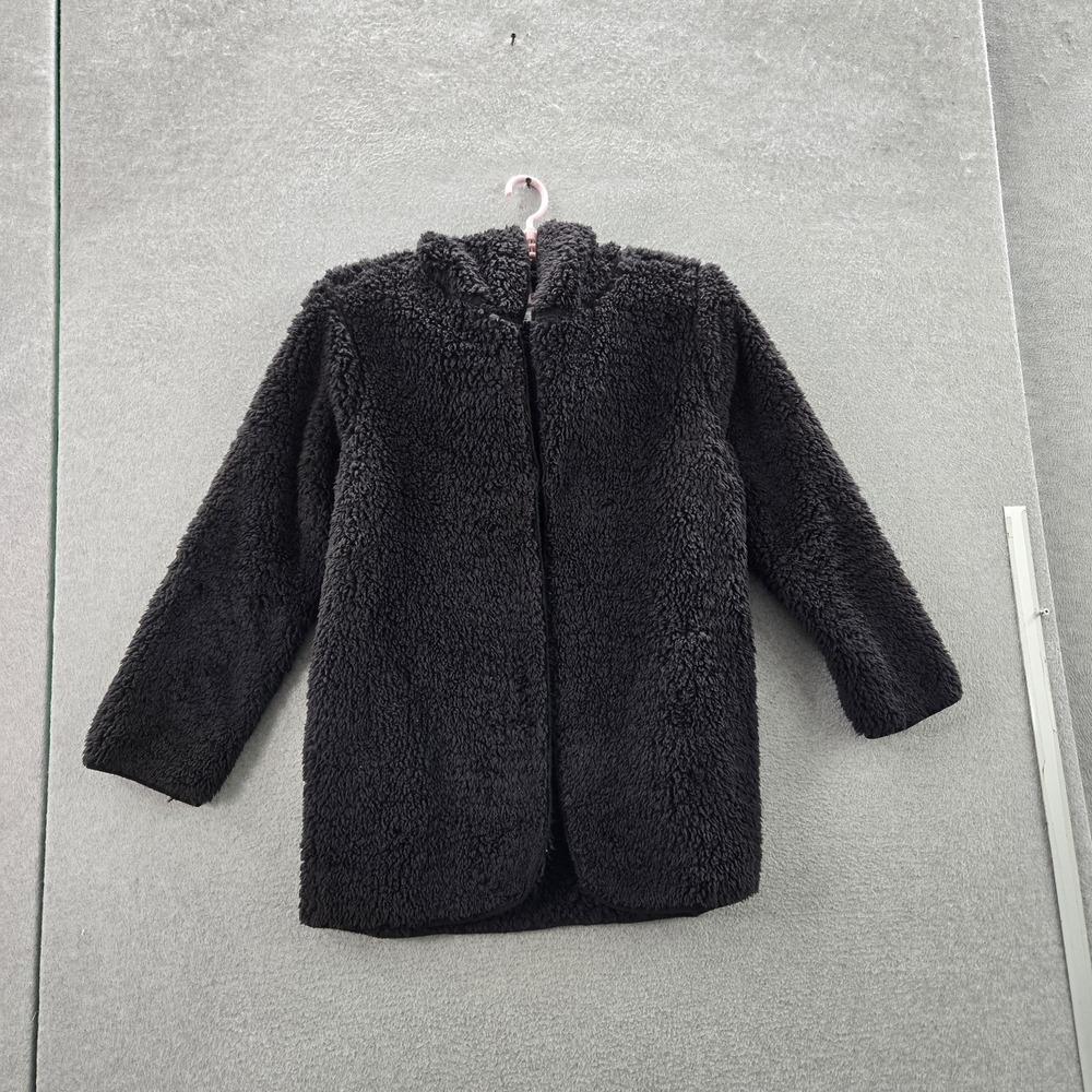 PINK Victoria's Secret Women Jacket ONE SIZE Black Fleece Sherpa Jacket Zipper